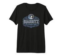Biarritz Côte Des Basques France Surf Ornado para Oscuros Camiseta Premium