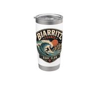Biarritz France Surf Club Surfista Vaso térmico de acero inoxidable de doble pared