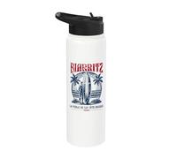 Biarritz France Surf Summer - Estampado desgastado Stainless Steel Insulated Water Bottle