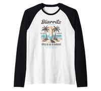 Biarritz Francia La Costa Vasca Surfista Estilo de Vida Camiseta Manga Raglan