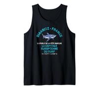 Biarritz Francia Shortfin Mako Shark Estampado envejecido Camiseta sin Mangas
