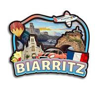 Biarritz Nouvelle-Aquitaine France - Imán para nevera, colección de madera, 3D, hecho a mano, para viajes, ciudad, recuerdos, decoración del hogar, regalo -1260