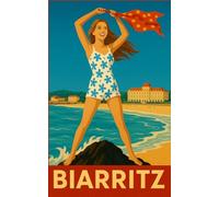 Biarritz ses vagues ses palaces ses souvenirs, ce journal est né d'un visuel dessiné main: Intérieur COULEUR PAPIER PREMIUM HD rempli de photo des ... souvenir de l'océan et du sud ouest