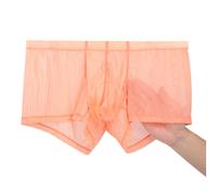 BIATWOWR Calzoncillos tipo bóxer para hombre, con bolsa de mejora transparente, pierna corta, M, L, XL, 2XL, 3XL, 1 paquete: naranja, L