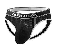 BIATWOWR Jockstrap - Correa ancha de malla para hombre, para deportistas, sexy, para mejorar el deslizamiento, para hombre, 1*Negro, M