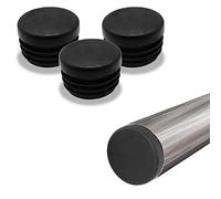 Biaungdo 24 tapones redondos de plástico de 1 pulgada, tapa de extremo de tubo negro, patas de mesa, patas de silla, tubo deslizante, tapa de tapón (25 mm)