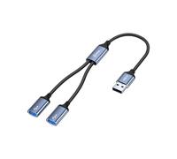 Biaze HUB59 USB Splitter 1 zu 2, 480Mbps TypA Y Splitter Kabel Dual USB 2.0 Adapter, 1 Stecker zu 2 Buchse für Lade/Daten Übertragung ung, Dock-Stromteiler Kompatibel mit Mac,Macbook,Auto,Xbox