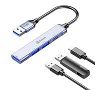 Biaze HUB77 USB 4 puertos USB 3.0 Hub Distribuidor 5 Gbps USBA Multiconector Splitter para MacBook, Mac Pro/Mini, iMac, Surface Pro, XPS, Notebook PC, USB Flash Drives, Mobile HDD y más