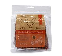 Biazoo Dental de Pollo y Tomate 500 grs Fórmula porosa Ayuda a Reducir el sarro al Llegar Entre los Dientes y Eliminar Suciedad acumulada de Forma Natural. Snack Irresistible para Perros