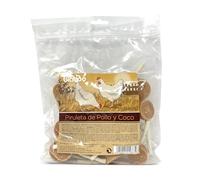 Biazoo Piruleta de Pollo y Coco 500 grs Snack fácil digestión y Alto Contenido de proteína. Textura Firme para Reducir Placa y Fortalecer encías. Grasas saludables del Coco para la Piel y Pelaje