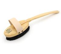 BiB (Body ionic Brush) - Cepillo de masaje con mango (madera de haya barnizada, pelo de crin, alambre de bronce fino)