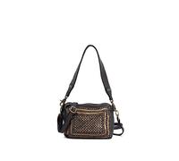 BIBA Bolso de Mujer de Cuero Genuino, Bolso Bandolera Heritage Lovington LOT1L, Asa Corta y Larga, Cierre con Cremallera, Piel Bovina Legítima, Color Negro