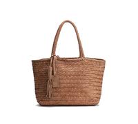 BIBA Bolso de Mujer de Cuero Genuino, Bolso Boho Heritage Perkins PER1L, Asa Corta, Cierre con Cremallera, Piel Bovina Legítima, Color Camel