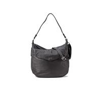 BIBA Bolso de Mujer de Cuero Genuino, Bolso Boho Leather Jersey X JEX5L, Asa Corta y Larga, Cierre con Cremallera, Piel Bovina Legítima, Color Negro
