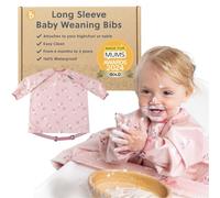 BIBaDO Babero de manga larga para bebés y niños pequeños de 6 a 36 años. Babero antidesorden para bebé que se fija a sillas altas, cochecitos, mesas. 100% impermeable, lavable a máquina