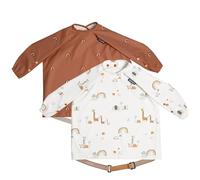 BIBaDO - Baberos de manga larga para bebés - Niños pequeños de 6 a 36 meses - Babero de destete - Fácil de limpiar y tela suave - Se fija a la silla alta y mesas - Impermeable - Lavable a máquina -