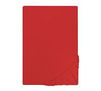 Biberna 0077155 Sábana Bajera Adjustable Topper Jersey (Altura del colchón máx.22 cm) 1x 140x200 cm > 160x200 cm, Rojo