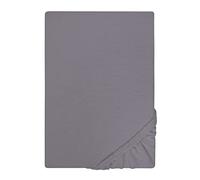 Biberna 0077155 Sábana Bajera Adjustable Topper Jersey (Altura del colchón máx.22 cm) 1x 140x200 cm > 160x200 cm, Gris-Plata