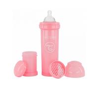 Twistshake Biberón Anticólicos con Recipiente para Leche y Mezclador, 330ml | Tetina Silicona Flujo Rápido Forma Pecho | Sin BPA | Para Bebés Mayores de 4 Meses | Rosa