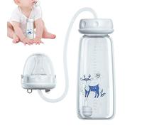 Biberón Anticólicos Manos Libres 3 En 1-240ml Biberon Anticolico Recien Nacido, Silicona A Prueba De Fugas Con Tetina Y Pajita, Biberon Manos Libres Para Bebe Para Padres Hogar Dormitorio Cocina