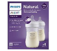 Philips Avent Biberón Natural Response: 2 biberones para bebés recién nacidos de 260 ml, sin BPA, a partir de 1 mes (modelo SCY903/02)