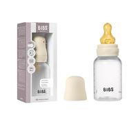 Biberón BIBS 150 ml, tetina de látex de caucho natural - Anticólicos, sin BPA, tetina redonda, flujo lento, ligero y fácil de limpiar, adecuado para recién nacidos, 0+ años