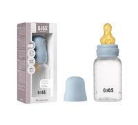 Biberón BIBS 150 ml, tetina de látex de caucho natural - Anticólicos, sin BPA, tetina redonda, flujo lento, ligero y fácil de limpiar, adecuado para recién nacidos, 0+ años