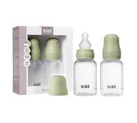 Biberón BIBS 150 ml, tetina de Silicona, pack de 2 - Anticólicos, sin BPA, tetina redonda, ligero y fácil de limpiar, adecuado para recién nacidos, 0+ años - Sage