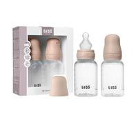 Biberón BIBS 150 ml, tetina de Silicona, pack de 2 - Anticólicos, sin BPA, tetina redonda, ligero y fácil de limpiar, adecuado para recién nacidos, 0+ años - Blush