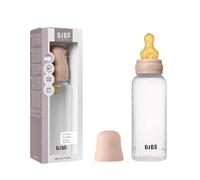 Biberón BIBS 270 ml, tetina de látex de caucho natural - Anticólicos, sin BPA, tetina redonda, flujo medio, ligero y fácil de limpiar, adecuado para recién nacidos, 0+ años