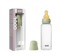 Biberón BIBS 270 ml, tetina de látex de caucho natural - Anticólicos, sin BPA, tetina redonda, flujo medio, ligero y fácil de limpiar, adecuado para recién nacidos, 0+ años