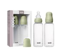 Biberón BIBS 270 ml, tetina de Silicona, pack de 2 - Anticólicos, sin BPA, tetina redonda, ligero y fácil de limpiar, adecuado para recién nacidos, 0+ años - Sage