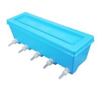 Biberón de alimentación de grupo de animales de granja, 5 bebedores simultáneos para terneros, cabras, lechones, alimentador colgante resistente, dispensador de leche de animales de granja