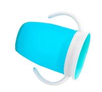 Biberón de entrenamiento para bebé, mango pequeño, protección de 360 °, vaso de silicona para bebé, fuga, para dormitorio y coche (azul)