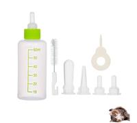 Biberón Gatito Animales, 60 ml Kit para biberón para gatitos, botella para perros y gatos, biberón para animales domésticos con 4 pezones, 1 cepillo para limpieza Kit, para gatitos recién nacidos y
