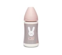 Biberón Hygge Baby Conejo Rayas Rosa - 3 Posiciones 270 ml Suavinex