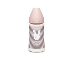 Biberón Hygge Baby Conejo Rayas Rosa - 3 Posiciones 270 ml Suavinex