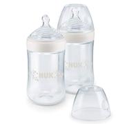 Biberón NUK modelo Nature con tetilla diseñada con forma similar al pezón, fabricada de silicona libre de BPA weiß, 2x Talla:260 ml
