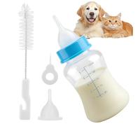 Biberón para gatitos - Juego de biberones con tetina para animales de 150 ml | Alimentador anti-asfixia para cachorros - Para casa, viaje, vacaciones, noche cría