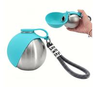 Biberón para mascotas de acero inoxidable 304, capacidad de 9.64 oz, vaso de viaje a prueba de fugas, adecuado para perros y gatos, ideal para al , con un comedero plegable