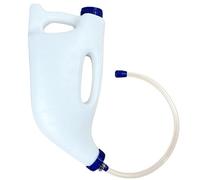 Biberón para terneros, alimentador de Tubo para terneros, biberón ergonómico Ajustable con alimentador de Ganado de Doble asa para Alimentar y empapar fácilmente, corderos, Cabras, Tubo blan