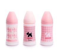 Biberón Suavinex Rosa Vintage 3 Posiciones Látex 270 Ml - Para la Alimentación del Bebé a Partir de 0 Meses