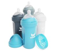 Biberones anticólicos Herobility Double - 8.5 fl oz / 240 ml - Paquete de 4 - Biberones multicolores, Blanca, gris, azul hierro, azul