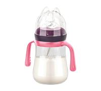 Biberones - Biberón con tetina de silicona de 240 ml | Biberón de leche para bebé | Asas de fácil agarre para biberones | Suministros de alimentación para bebés, niños y niñas que amamantan