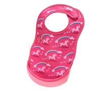 Bibetta Ultrabib Babero con bolsillo para bebé rosa Unicornio rosa.