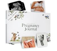 Bibi & Beau Diario de embarazo y libro de recuerdos de regalo, diario de embarazo para futuras mamás, incluye calendario, álbum de recortes, lista de verificación y organizador (bosque)