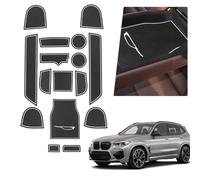 BIBIBO Alfombrillas antideslizantes compatibles con B*MW X3 G01 / iX3 / X4 G02, B*MW X3 G01 almohadillas antideslizantes, alfombrillas de goma para la consola central del coche, color blanco