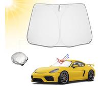 BIBIBO Parasol para coche con protección UV compatible con Porsche 718 911 Cayman 2015-2022, cubierta para parabrisas delantero, protección contra el calor del coche contra los rayos UV, cubierta de