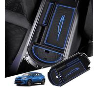 BIBIBO Reposabrazos de coche con estera Caja de almacenamiento de apoyabrazos Central Console Armrest Storage Box para Toyota C-HR AX10 ZYX10/NGX50 2016-2022, Azul