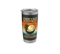 Bibimbap First I Eat Bibimbap Then I Do The Things Bibimbap Vintage Vaso térmico de acero inoxidable de doble pared